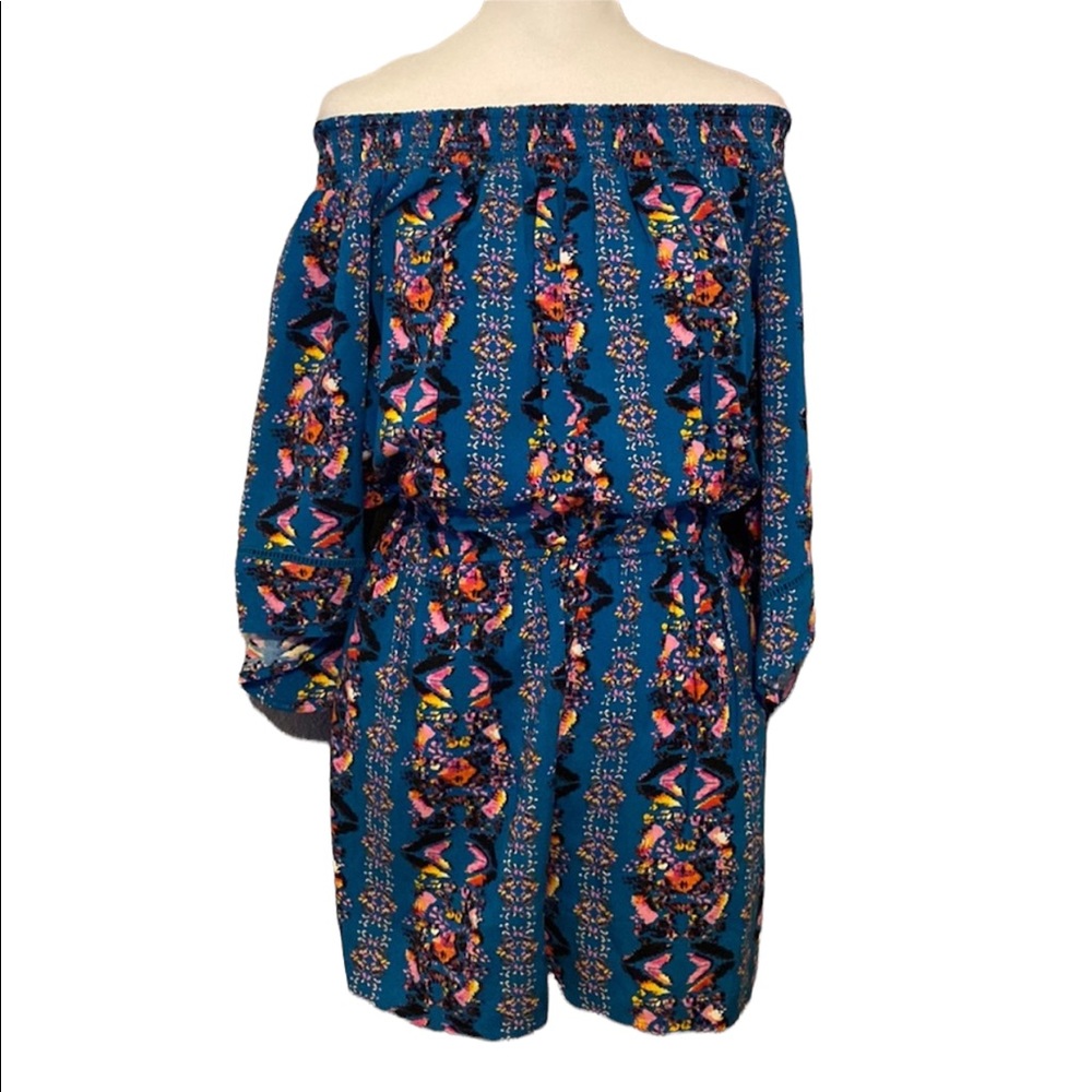 XHILARATION printed off shoulder romper